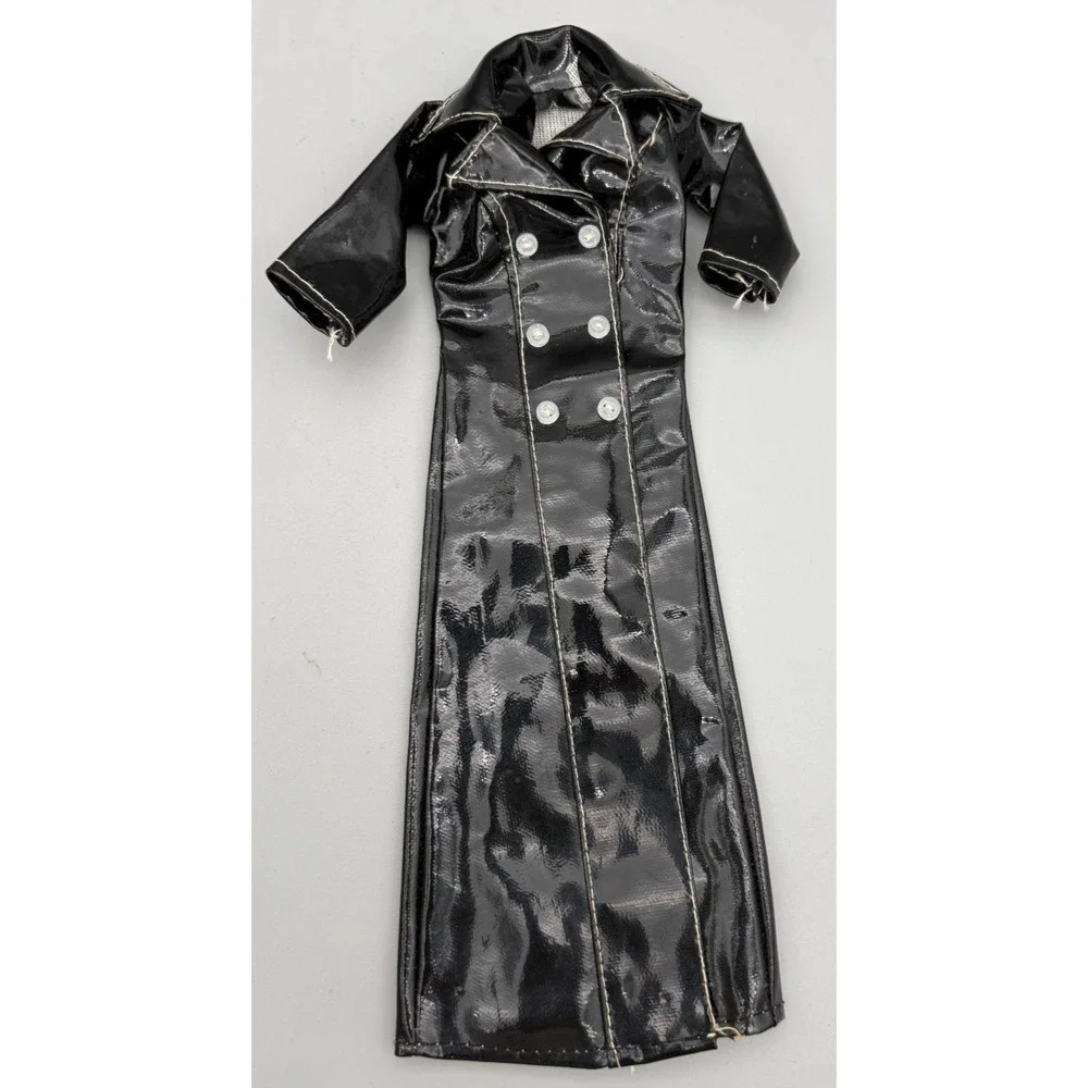 Vintage‎ Barbie Doll Black Raincoat & Hat Plastic Clothing Set